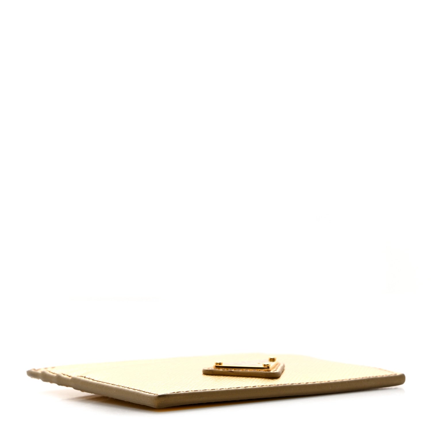 Prada Metallic Saffiano Triangle Card Holder Platino 4 of 9