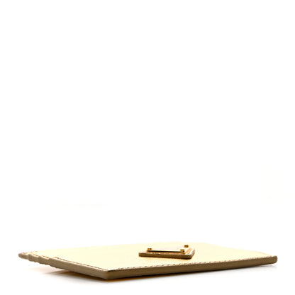 Prada Metallic Saffiano Triangle Card Holder Platino 4 of 9