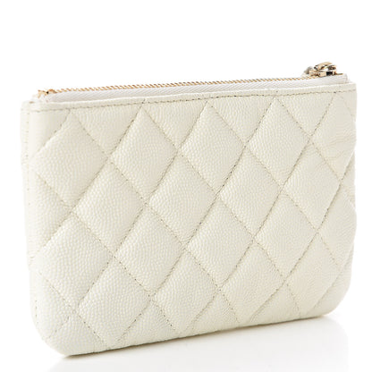 Chanel Caviar Quilted Small Cosmetic Case White 3 of 8