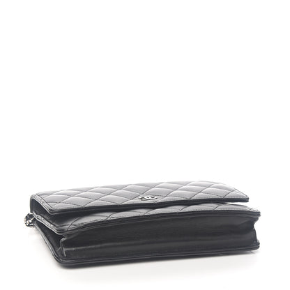 Chanel Lambskin Quilted Wallet On Chain WOC Black 3 of 10