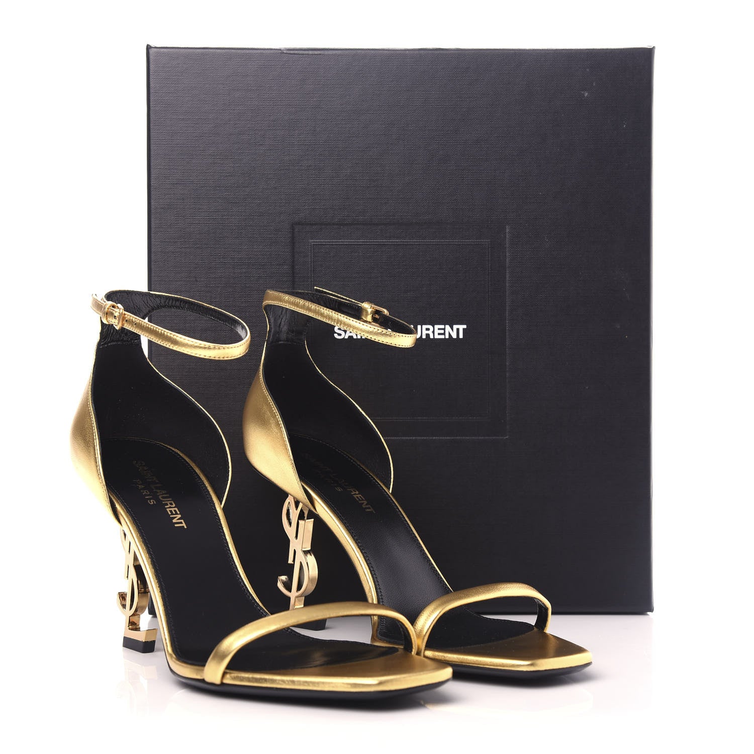 Saint Laurent Calfskin Opyum 85 Sandals 38.5 Oro 10 of 10