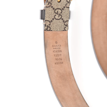 Gucci GG Supreme Monogram Selleria Calfskin Kingsnake 35mm Belt 90 36 Beige Ebony Multicolor Cocoa 6 of 6