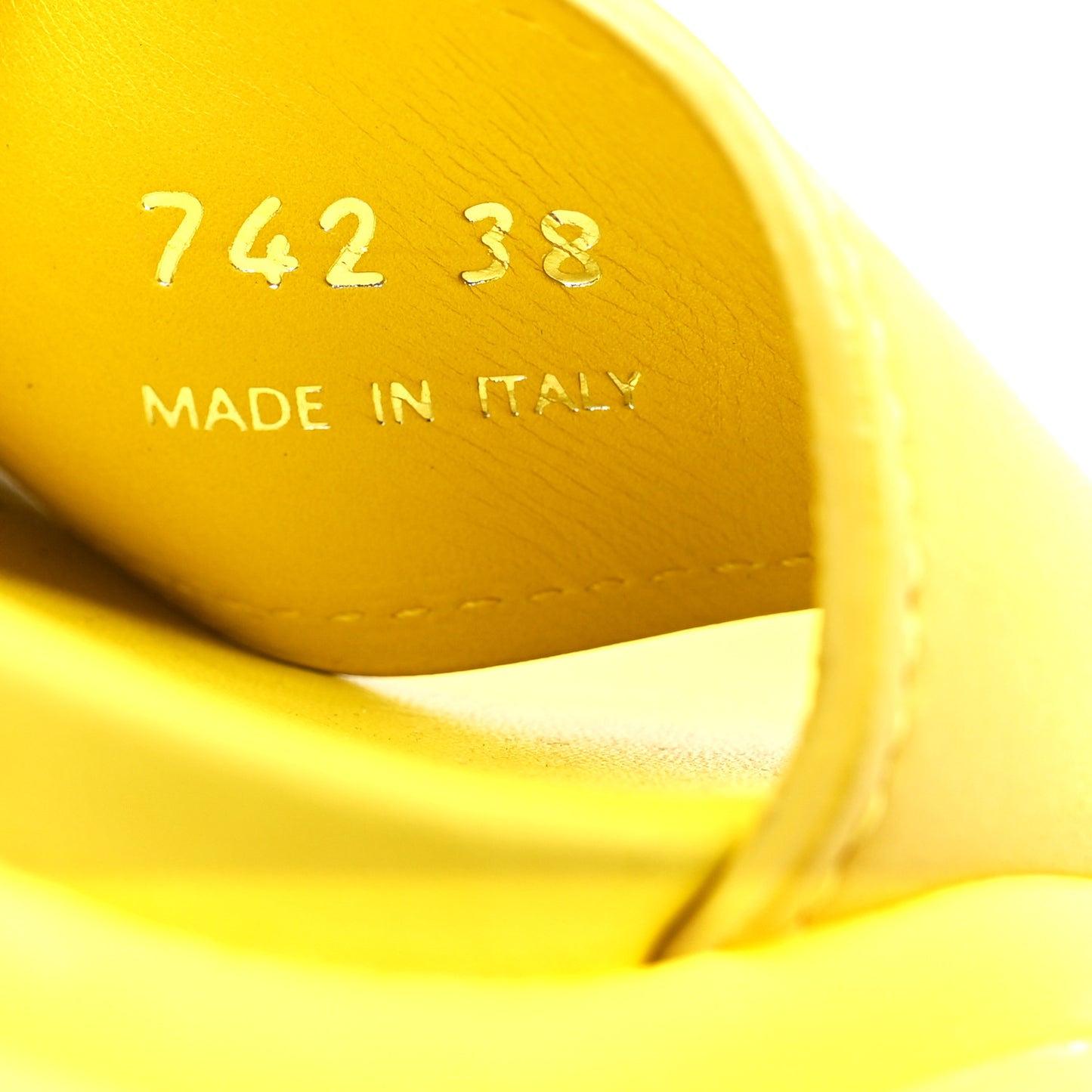 Brushed Calfskin Monolith Pegasus Thunder Sandals 38 Yellow Black