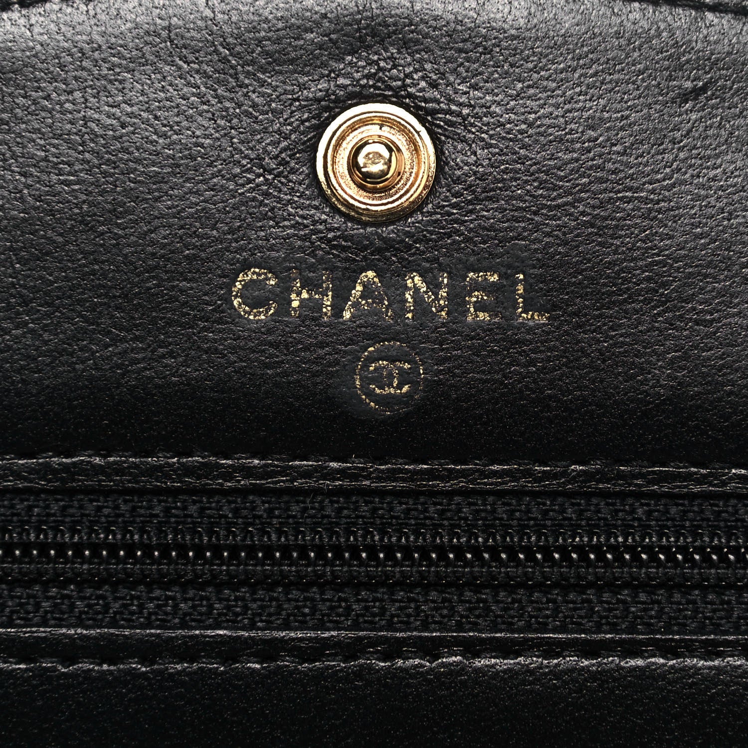 Chanel Caviar Timeless CC Wallet On Chain WOC Black 6 of 14