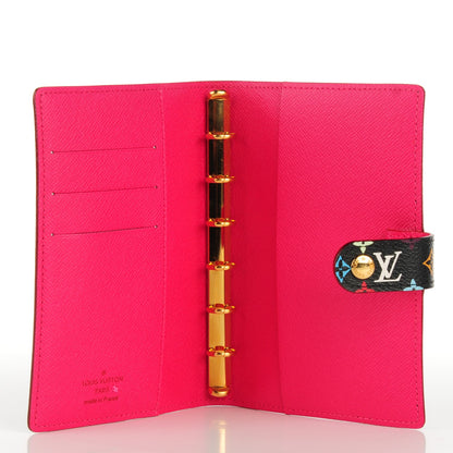 Louis Vuitton Monogram Multicolor Small Ring Agenda Cover Black Grenade 7 of 7