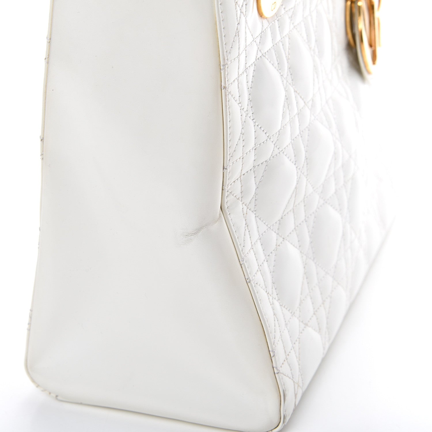 Christian Dior Patent Cannage Medium Lady Dior White 16 of 18