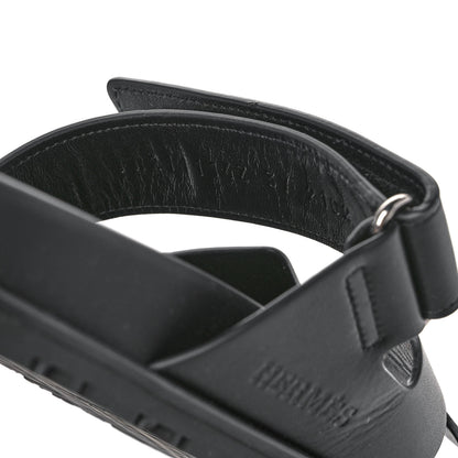 Hermes Calfskin Womens Chypre Sandals 37 Black 8 of 8