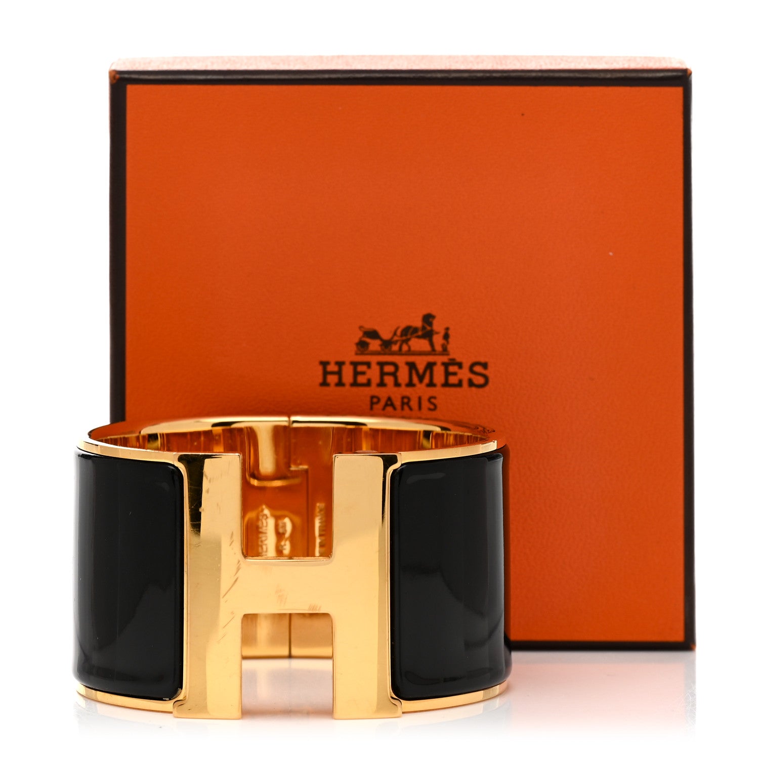 Hermes Enamel Extra Wide Clic Clac H Bracelet PM Black 5 of 5