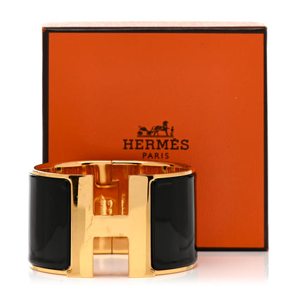 Hermes Enamel Extra Wide Clic Clac H Bracelet PM Black 5 of 5