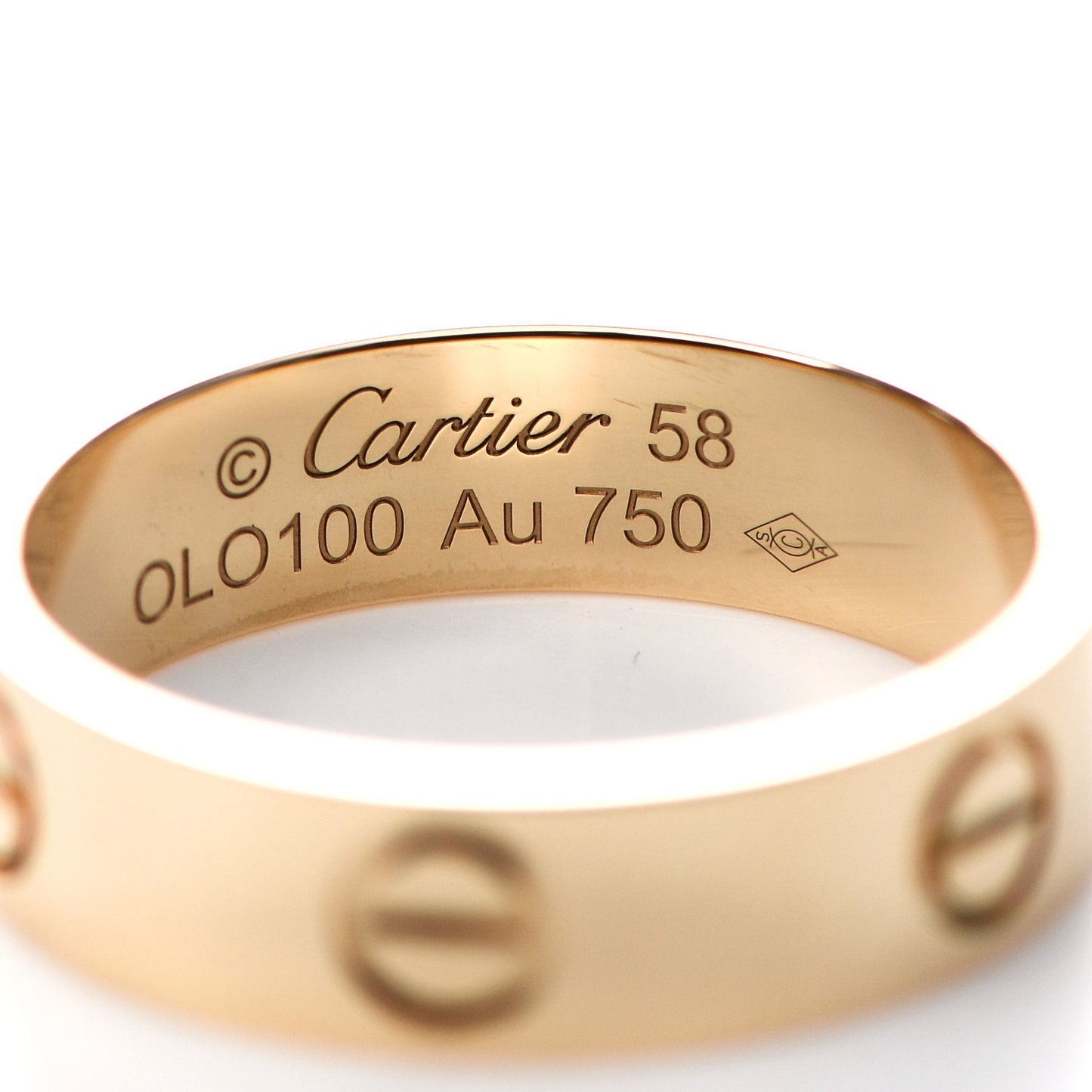 18K Yellow Gold 5.5mm LOVE Ring 58 8.25
