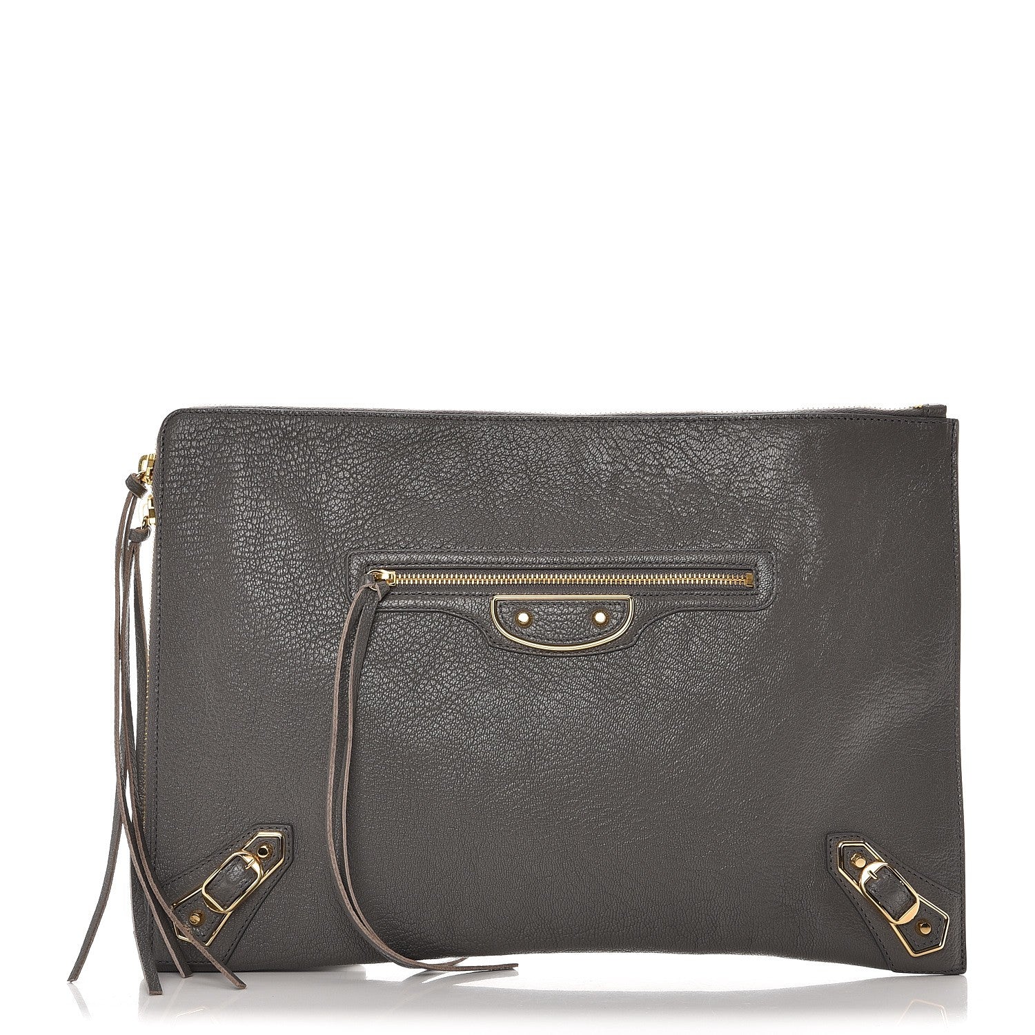 Balenciaga Chevre Gold Metallic Edge Hardware Pouch Gris Acier 1 of 7