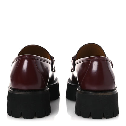 Gucci Cordovan Lux Womens Horsebit 45mm Platform Loafers 36.5 Vintage Bordeaux 6 of 15