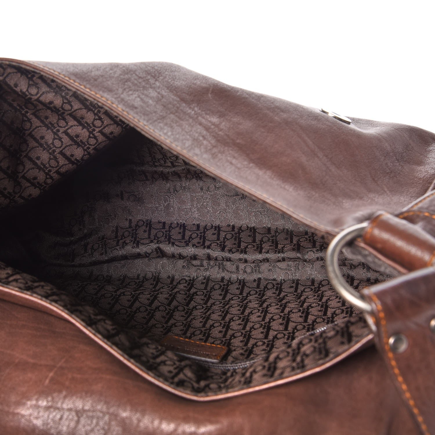 Christian Dior Lambskin Gaucho Saddle Bag Brown 5 of 7