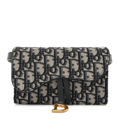 Christian Dior Oblique Saddle Belt Bag Blue 1 of 14