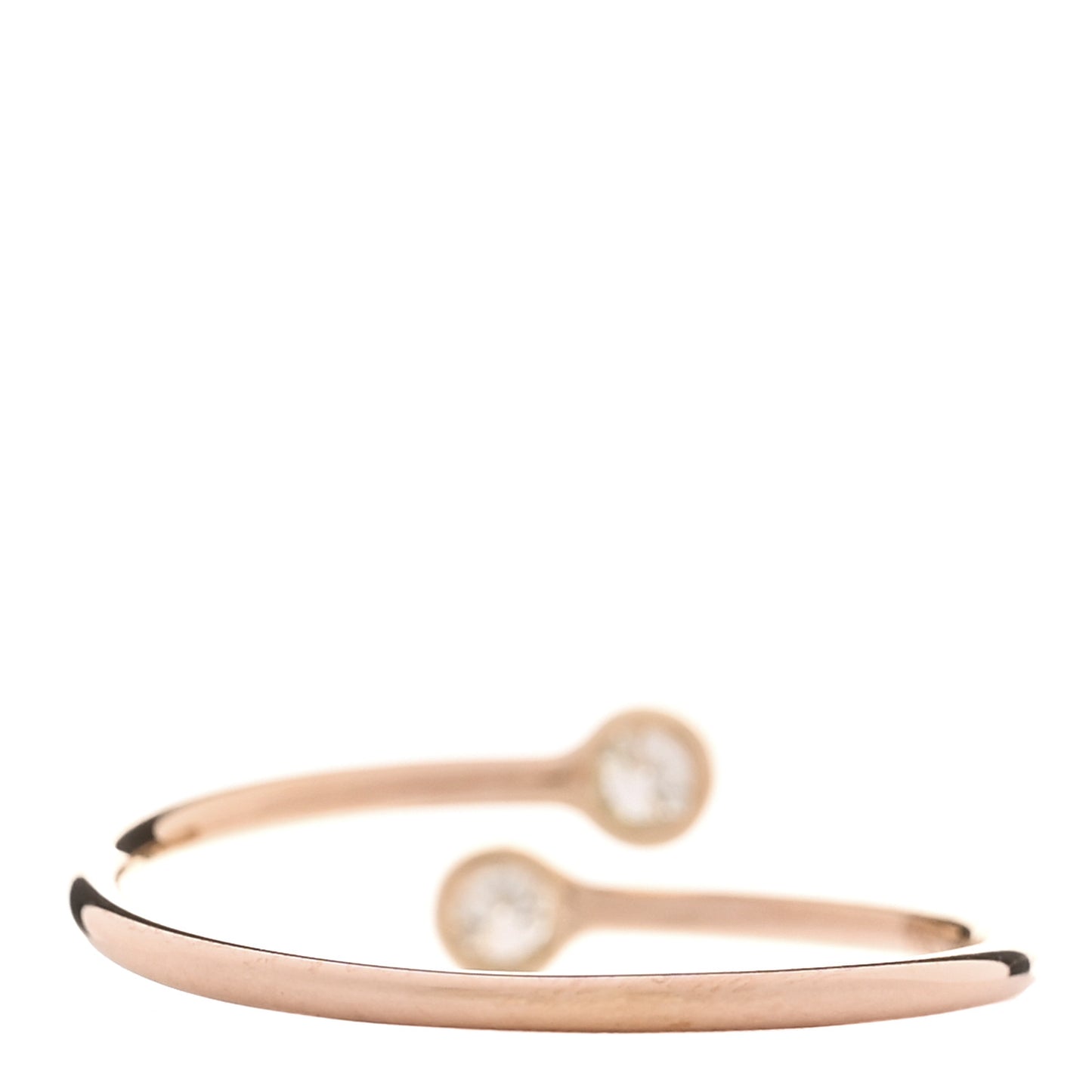 18K Rose Gold Diamond Elsa Peretti Hoop Ring 56 7.5