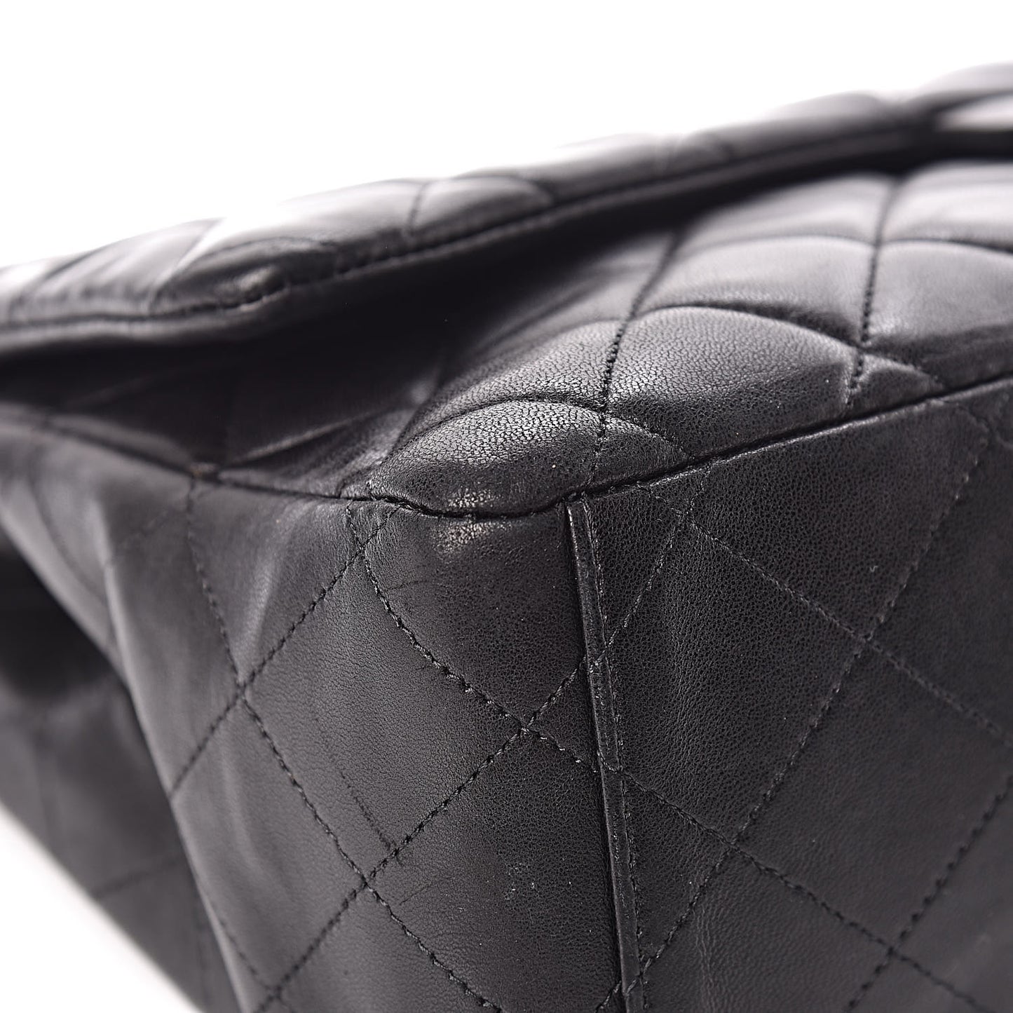 Lambskin Quilted Maxi Single Flap Black