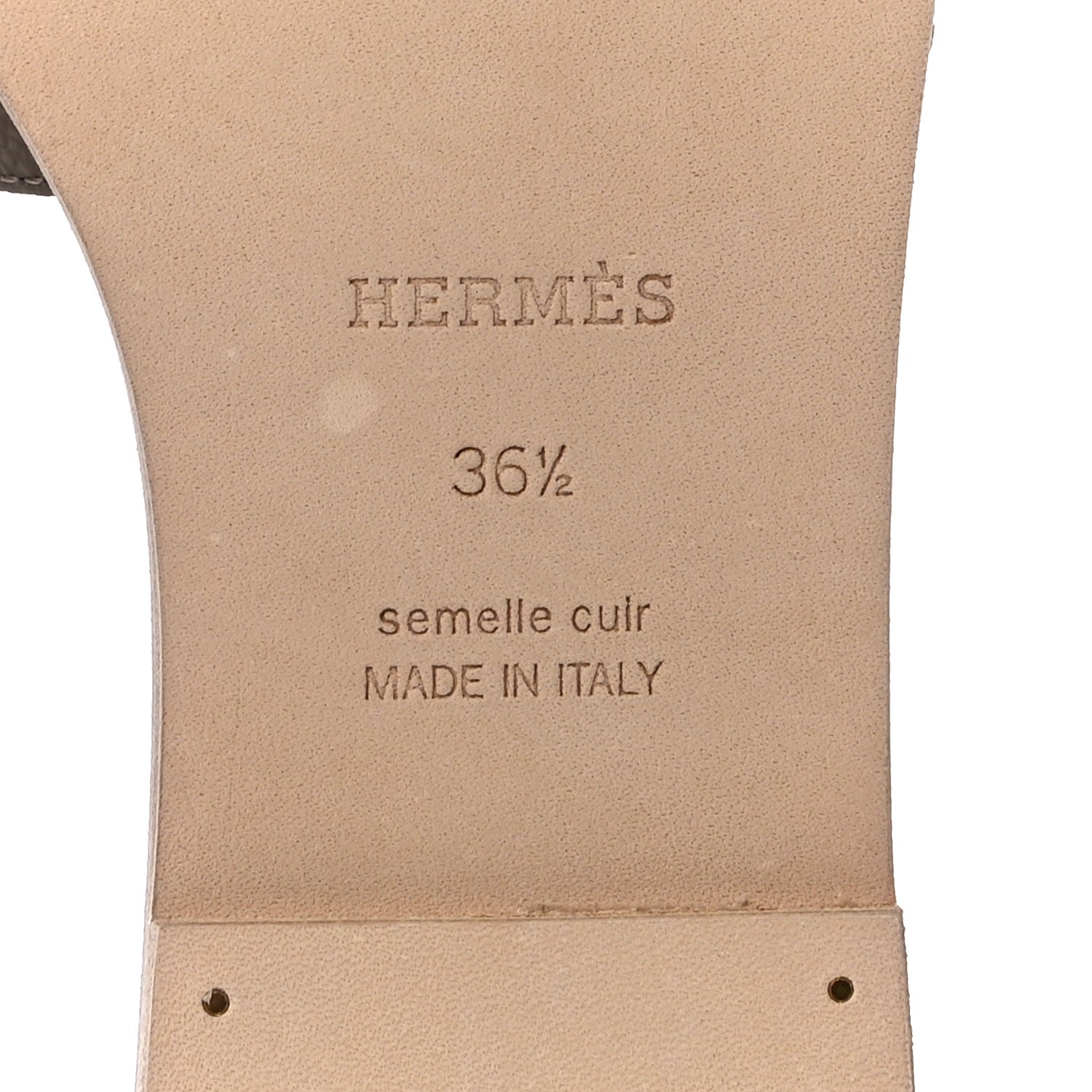 Hermes Epsom Oran Sandals 36.5 Etoupe 7 of 11