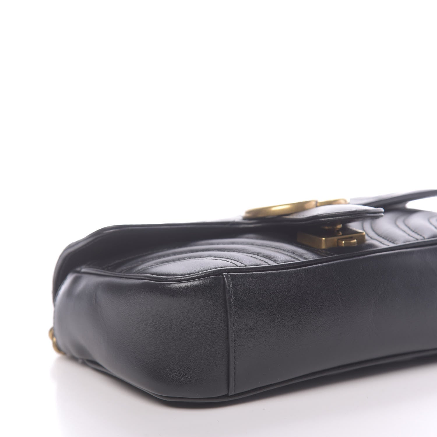Gucci Calfskin Matelasse Mini GG Marmont Shoulder Bag Black 7 of 12