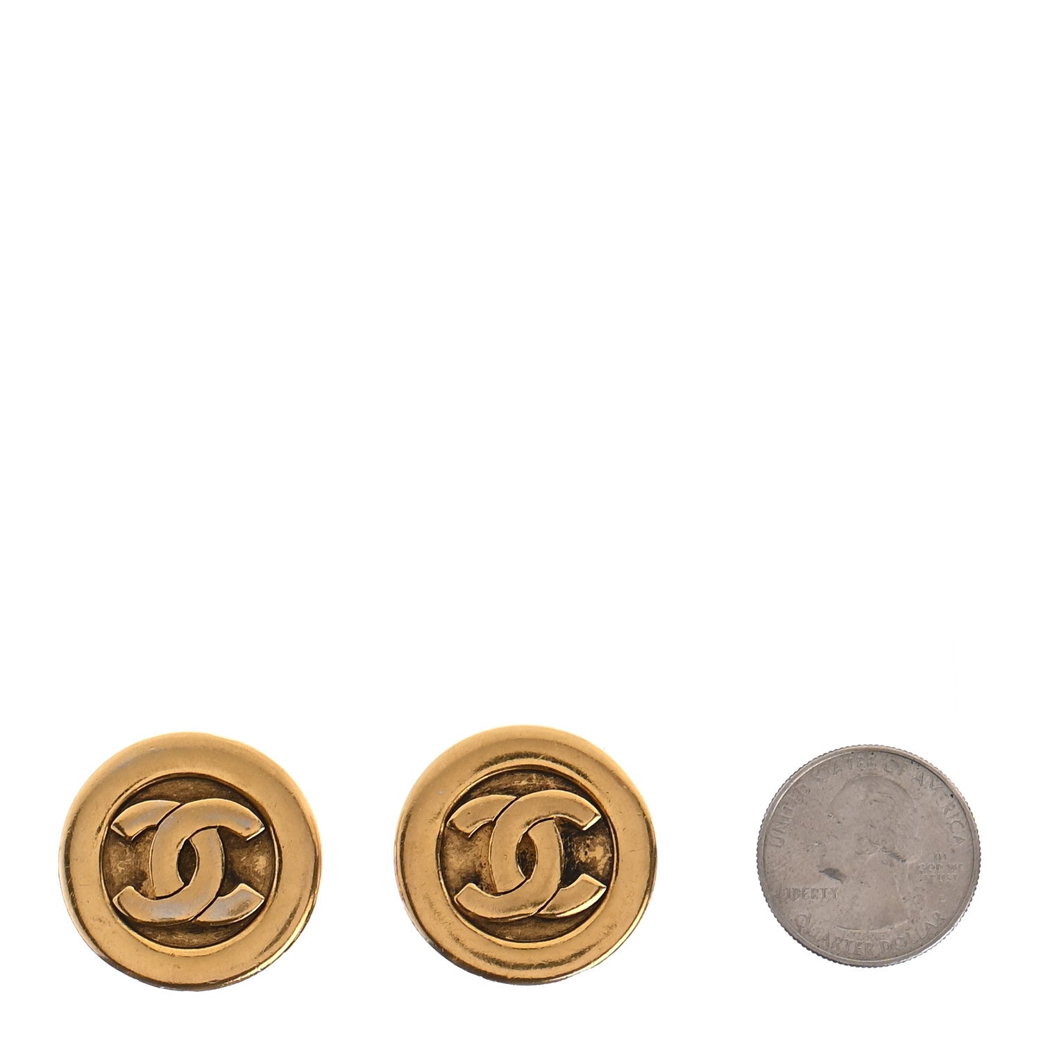 Chanel Round CC Clip On Earrings Gold 2 of 5