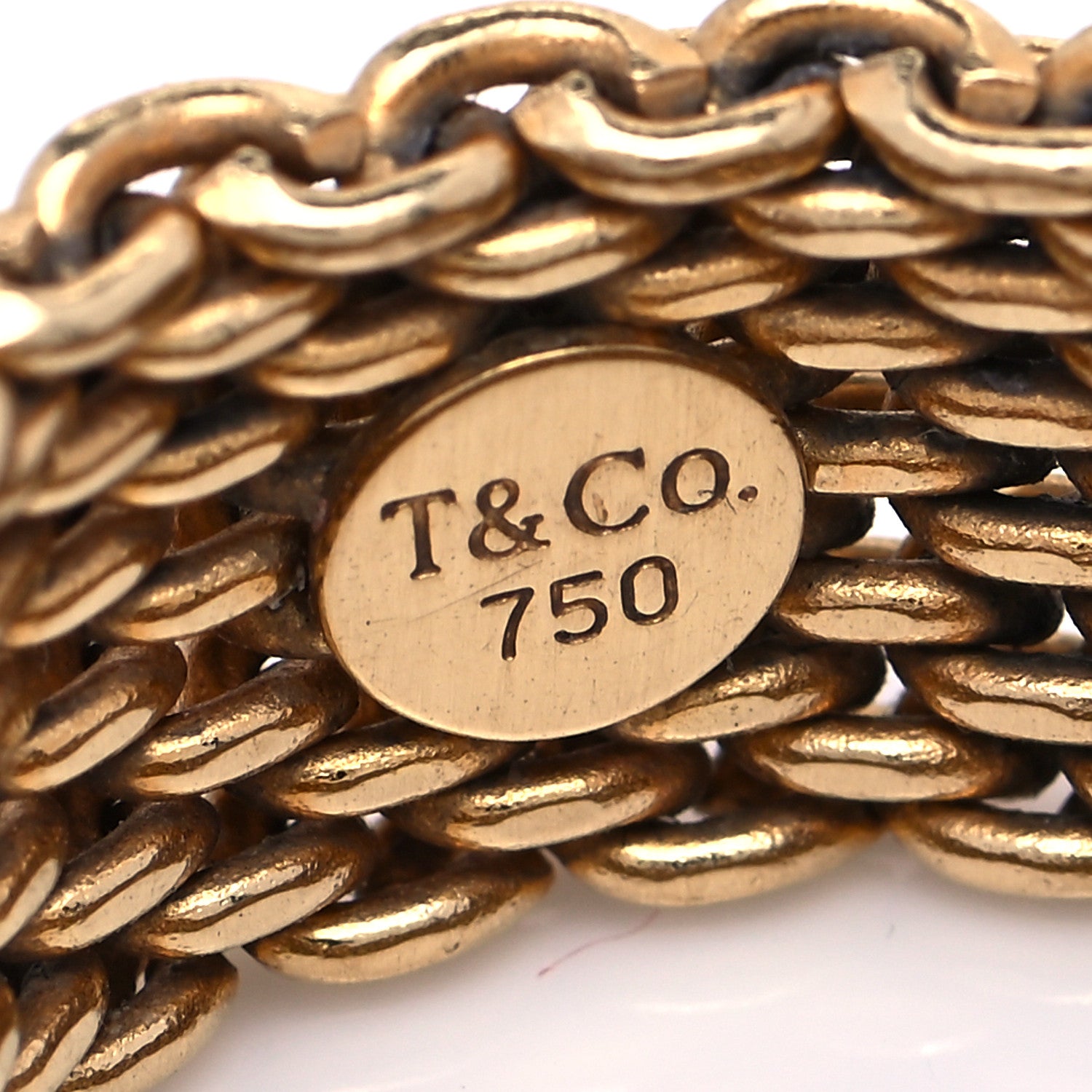 Tiffany 18K Yellow Gold Wide Somerset Mesh Ring 54 7 4 of 4