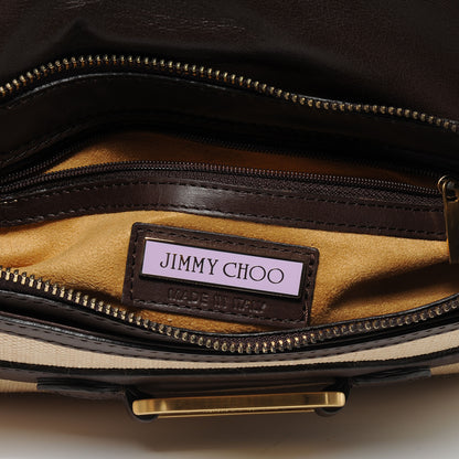 Jimmy Choo Natural Straw and Leather Torquay Chocolate 5 of 7