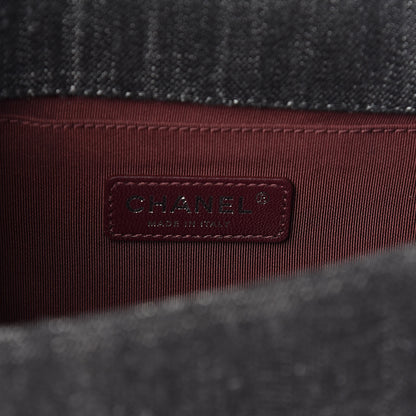 Chanel Denim Quilted Medium Boy Flap Black 6 of 9