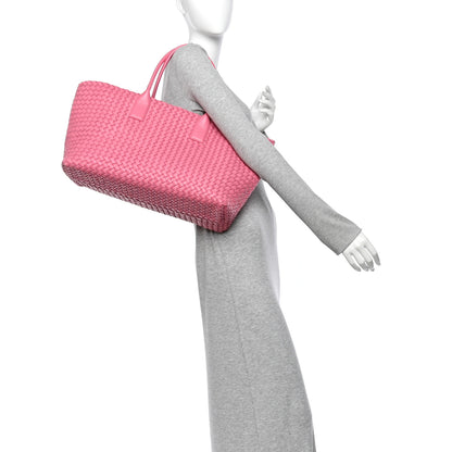 Bottega Veneta Lambskin Intreccio Medium Cabat Milkshake 2 of 13