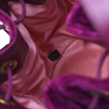 Gucci Velvet Matelasse GG Marmont Bucket Bag Fuchsia Violet Cyclamen 8 of 9