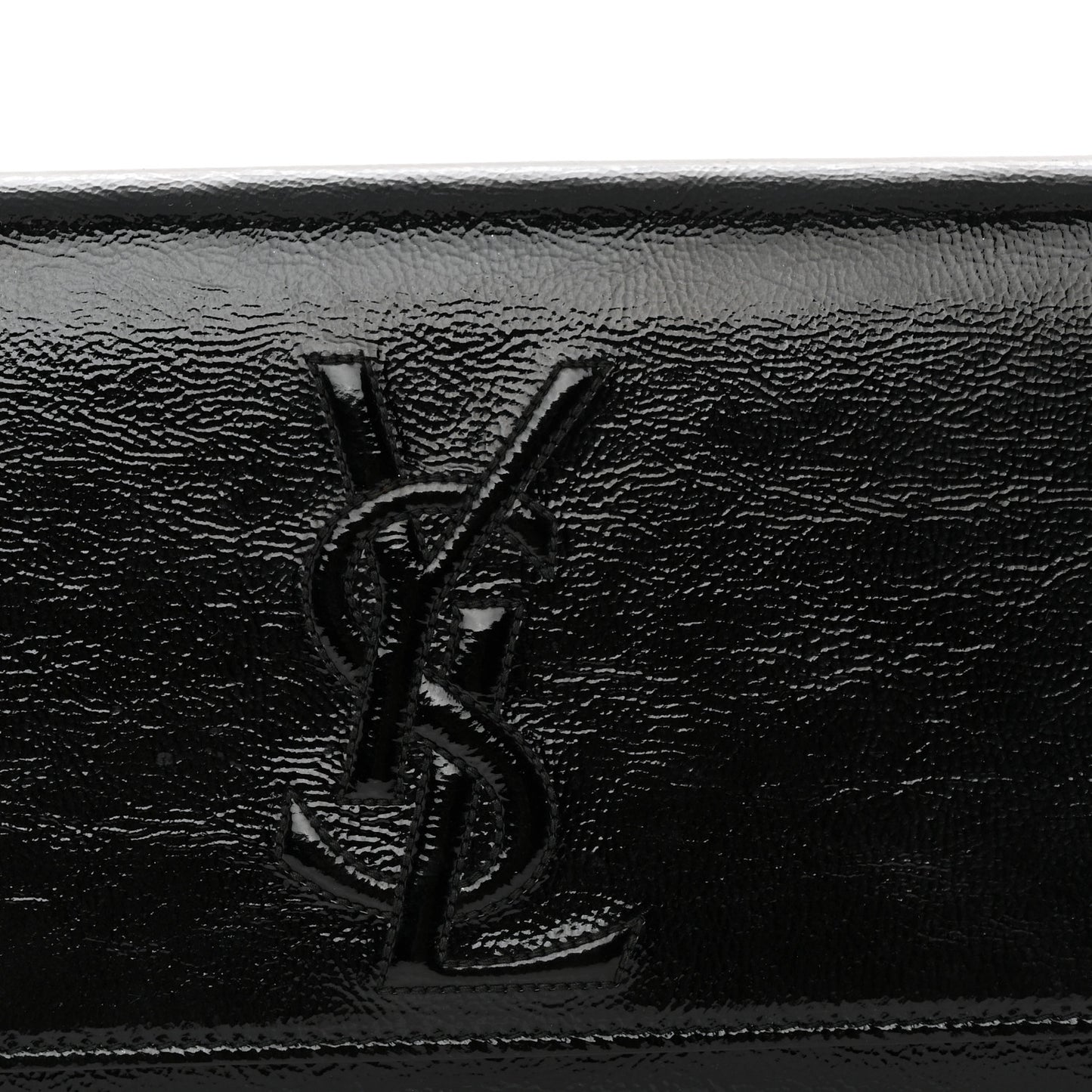 Textured Patent Monogram Large Belle De Jour Clutch Black