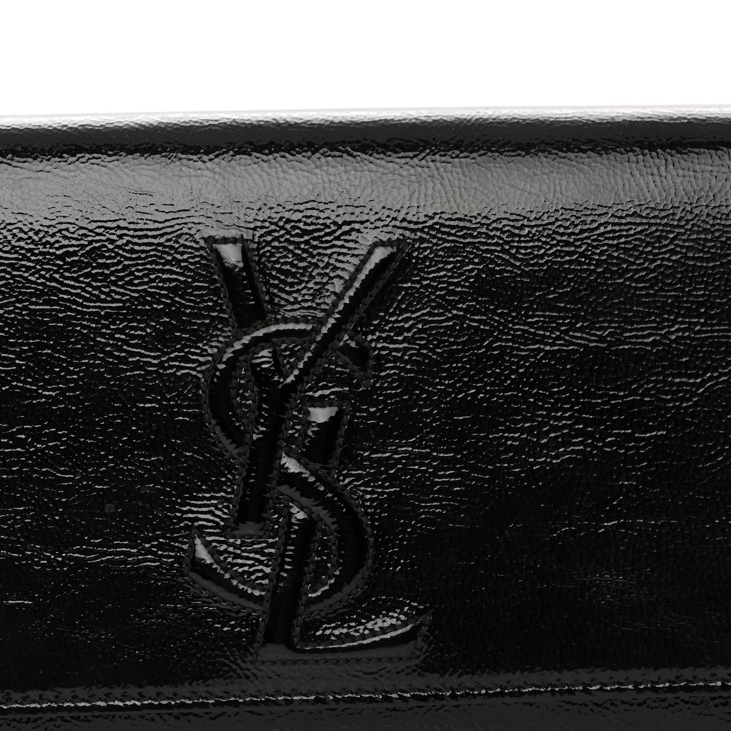 Saint Laurent Textured Patent Monogram Large Belle De Jour Clutch Black 9 of 9