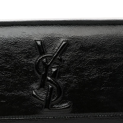 Saint Laurent Textured Patent Monogram Large Belle De Jour Clutch Black 9 of 9