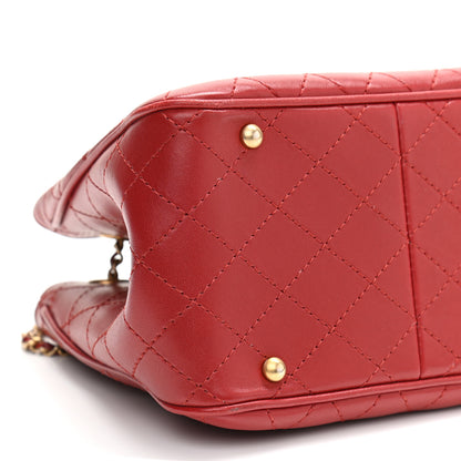 Chanel Calfskin Stitched Small Egyptian Amulet Drawstring Bag Red 8 of 10