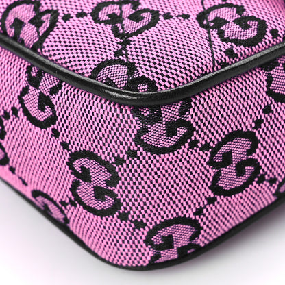Gucci Monogram Multicolor Matelasse Diagonal Super Mini GG Marmont Shoulder Bag Pink Blue 9 of 10