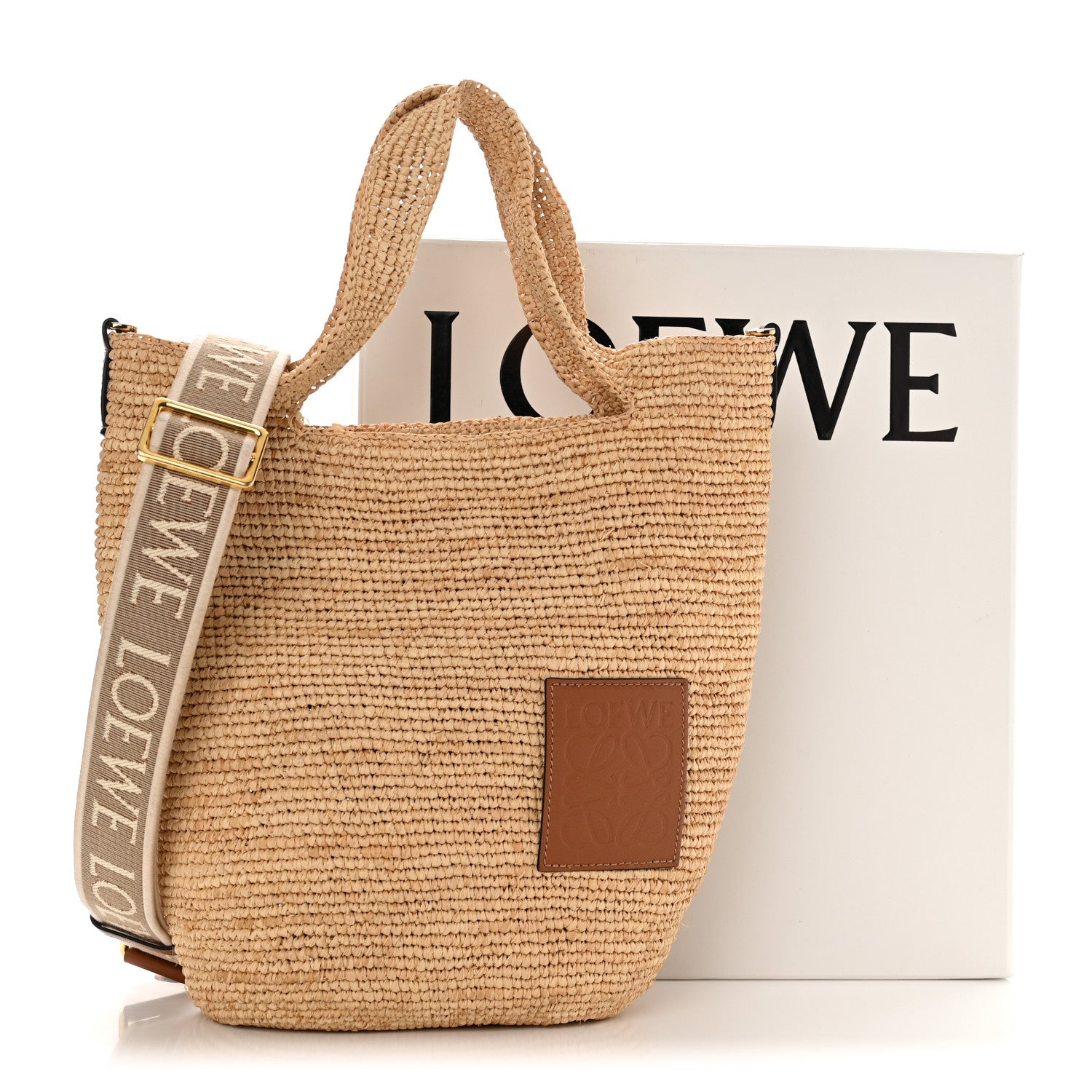 Loewe Raffia Mini Slit Tote Bag Natural Tan 11 of 11