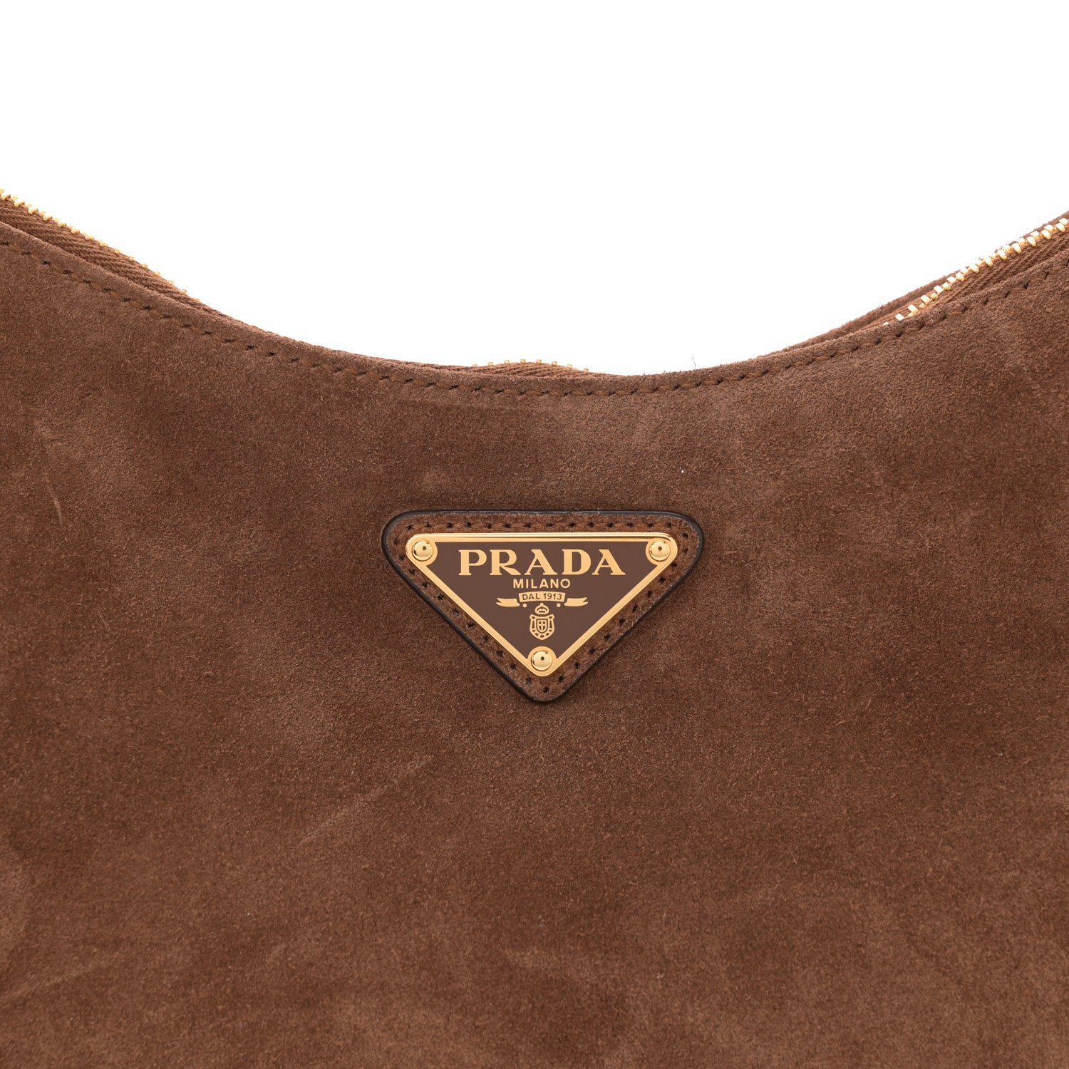 Prada Scamosciato Suede Medium Aimee Shoulder Bag Cacao 7 of 9