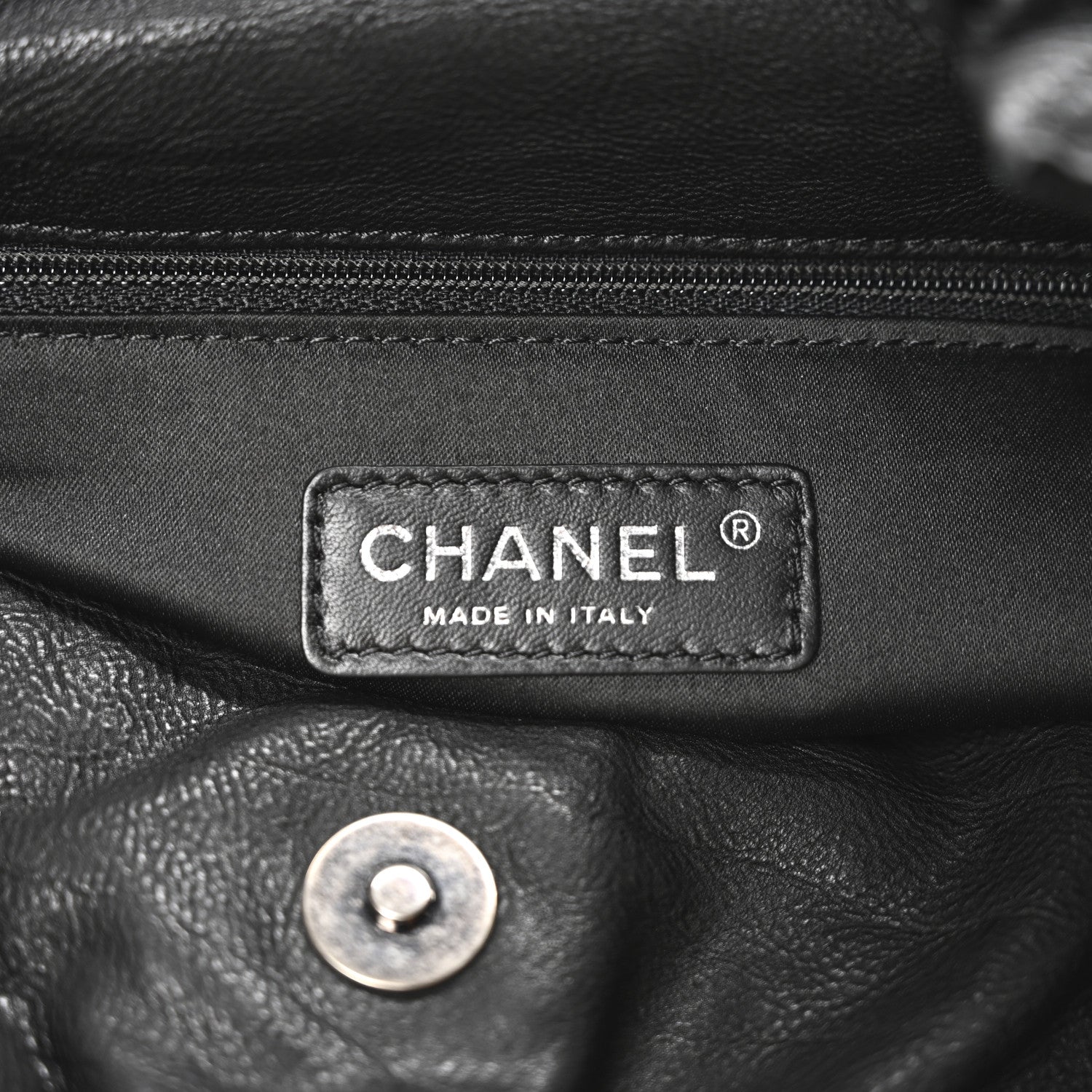 Chanel Distressed Glazed Caviar Quilted Large Elastic Tote Black 6 of 10
