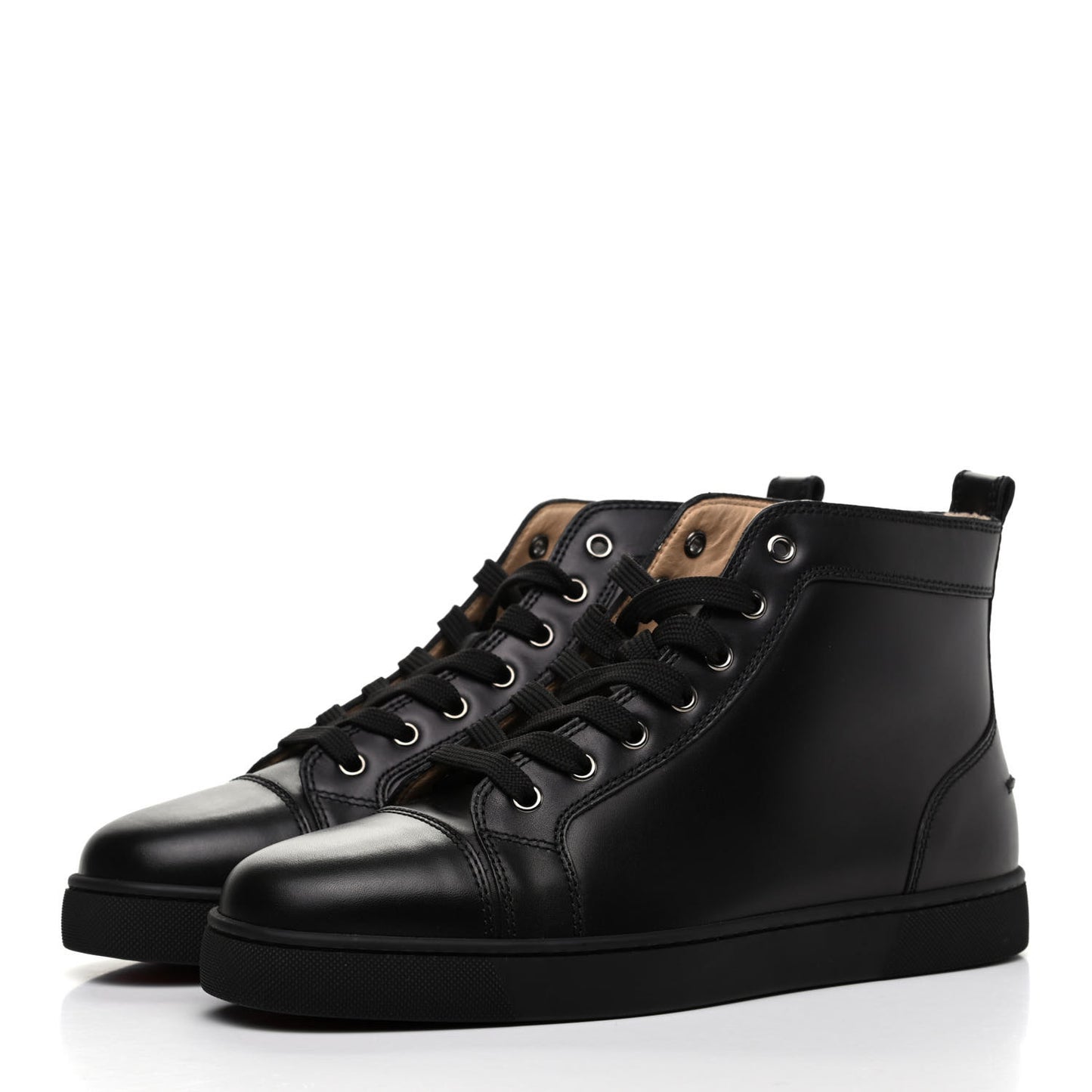 Calfskin Mens Louis High Top Sneakers 42 Black