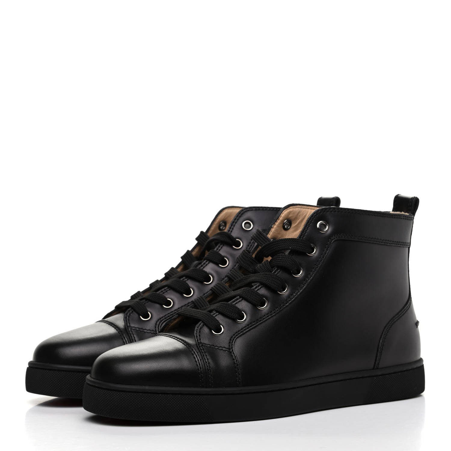 Christian Louboutin Calfskin Mens Louis High Top Sneakers 42 Black 3 of 9