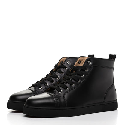 Christian Louboutin Calfskin Mens Louis High Top Sneakers 42 Black 3 of 9
