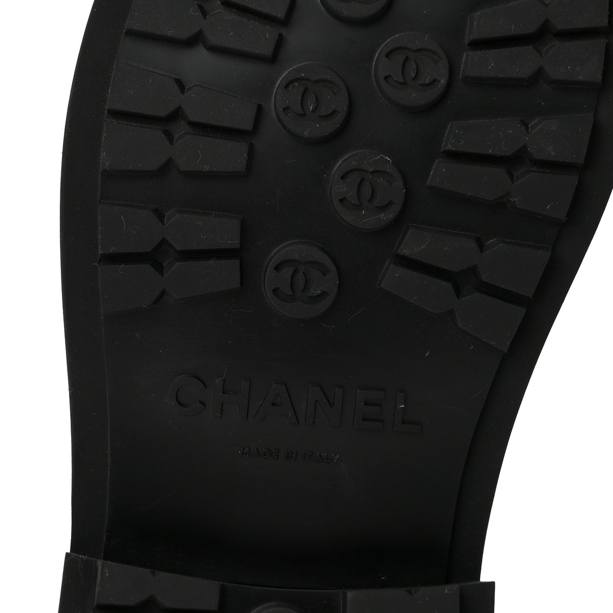 Chanel Calfskin Knit Lace Up Combat Boots 38.5 Black Dark Grey 7 of 10