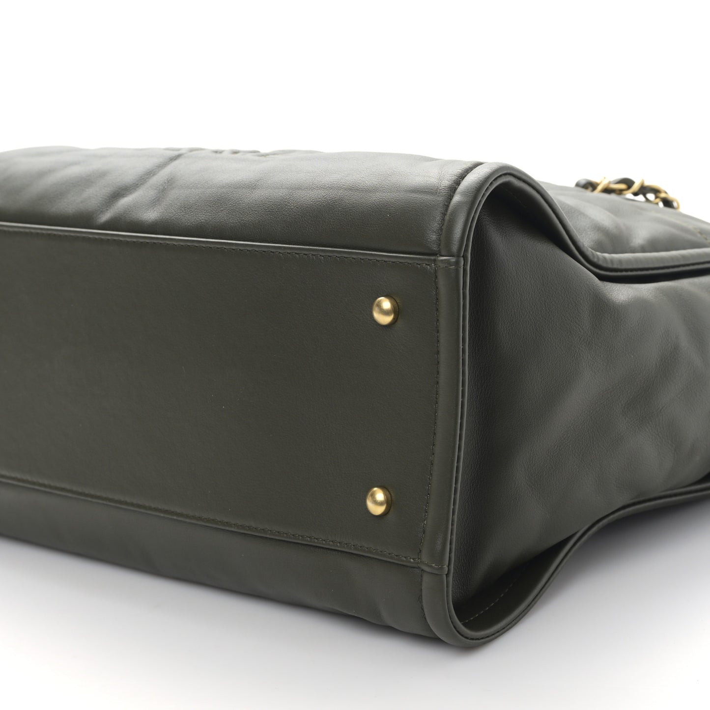 Calfskin Small Deauville Tote Khaki