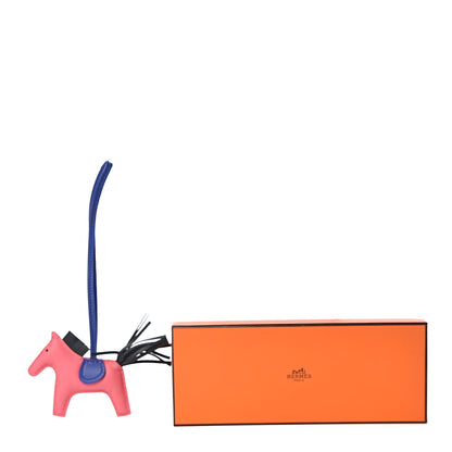 Hermes Milo Lambskin Grigri Rodeo Horse Bag Charm PM Rose Azalee Vert Cypress Bleu Electrique 5 of 5