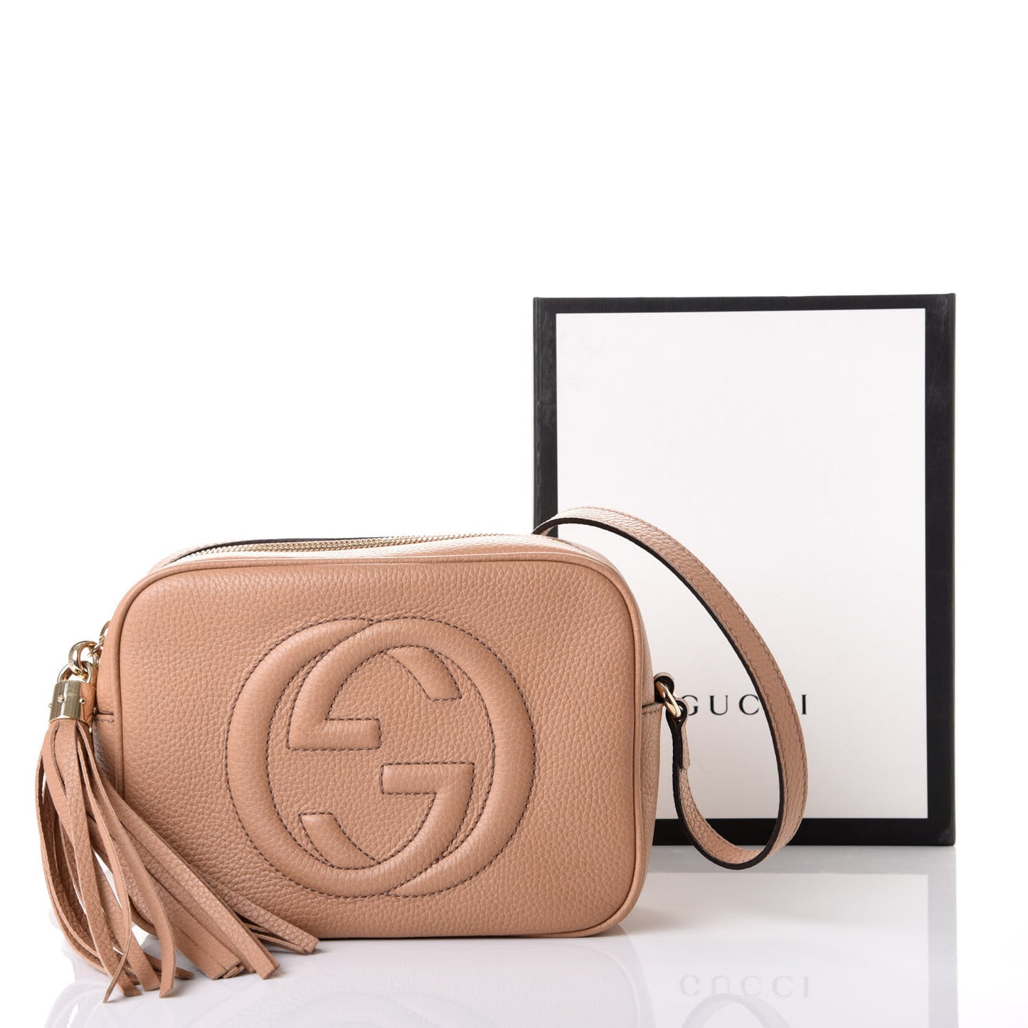 Pebbled Calfskin Small Soho Disco Bag Camelia
