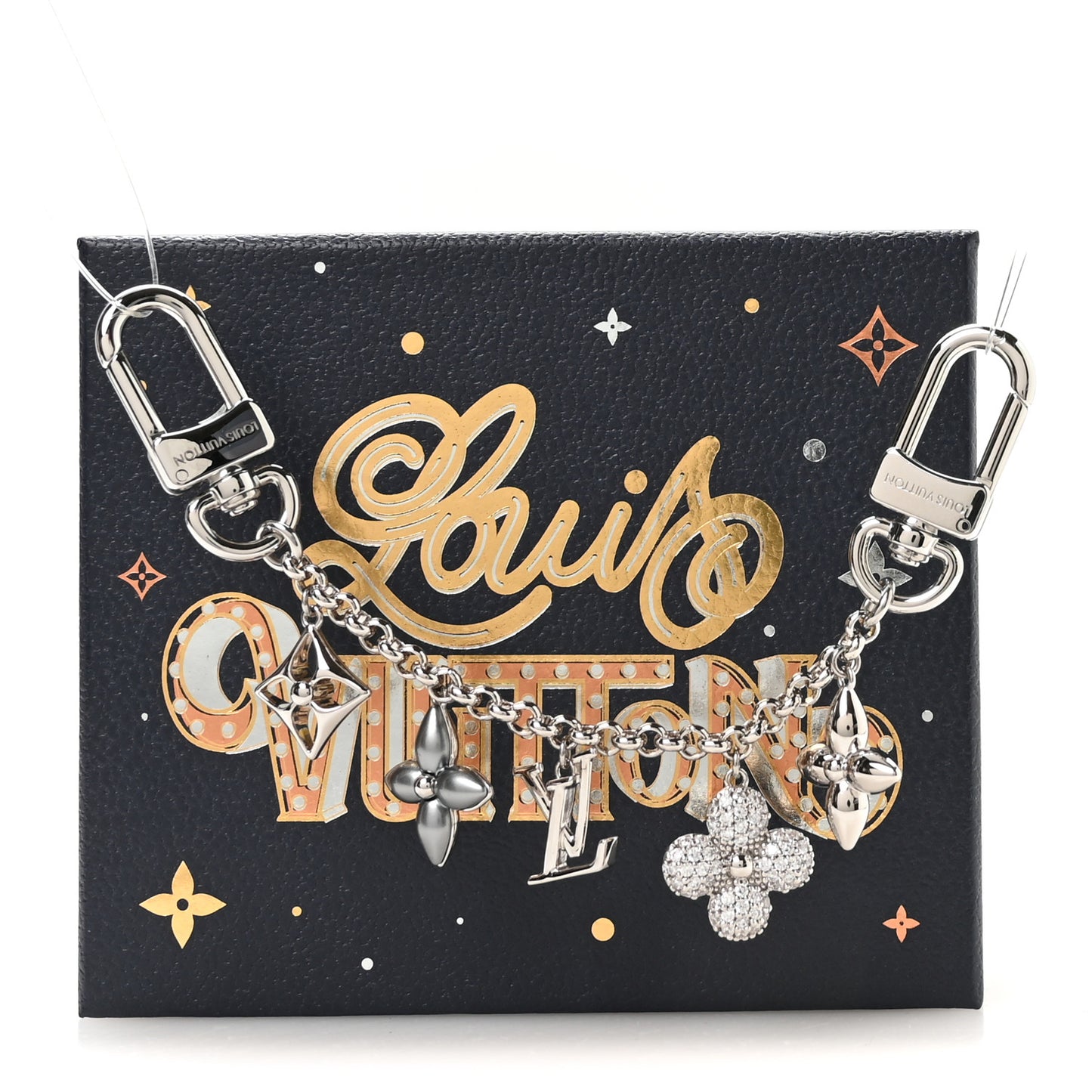 Monogram Spring Street Strass Chain Bag Charm Silver