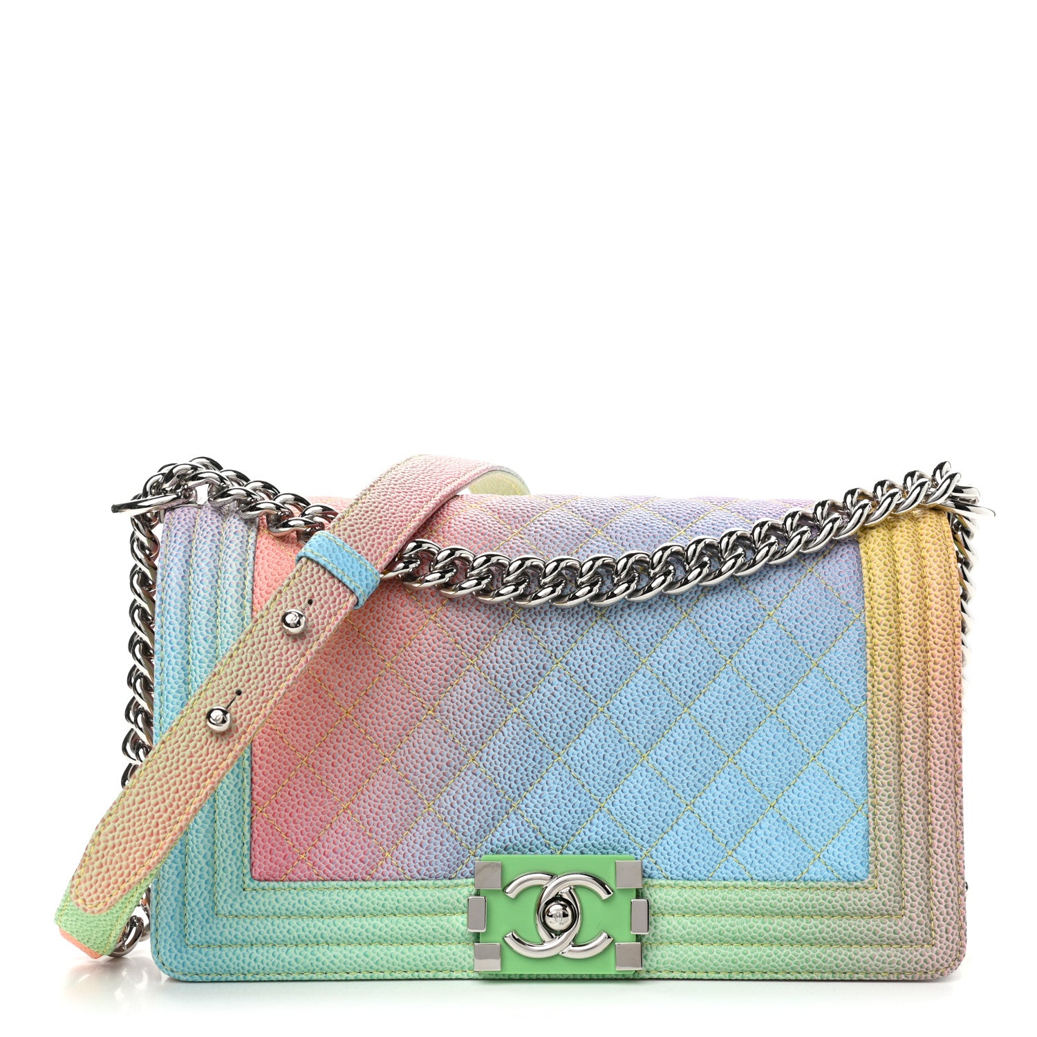 Chanel Caviar Quilted Medium Cuba Rainbow Boy Flap Multicolor 1 of 11