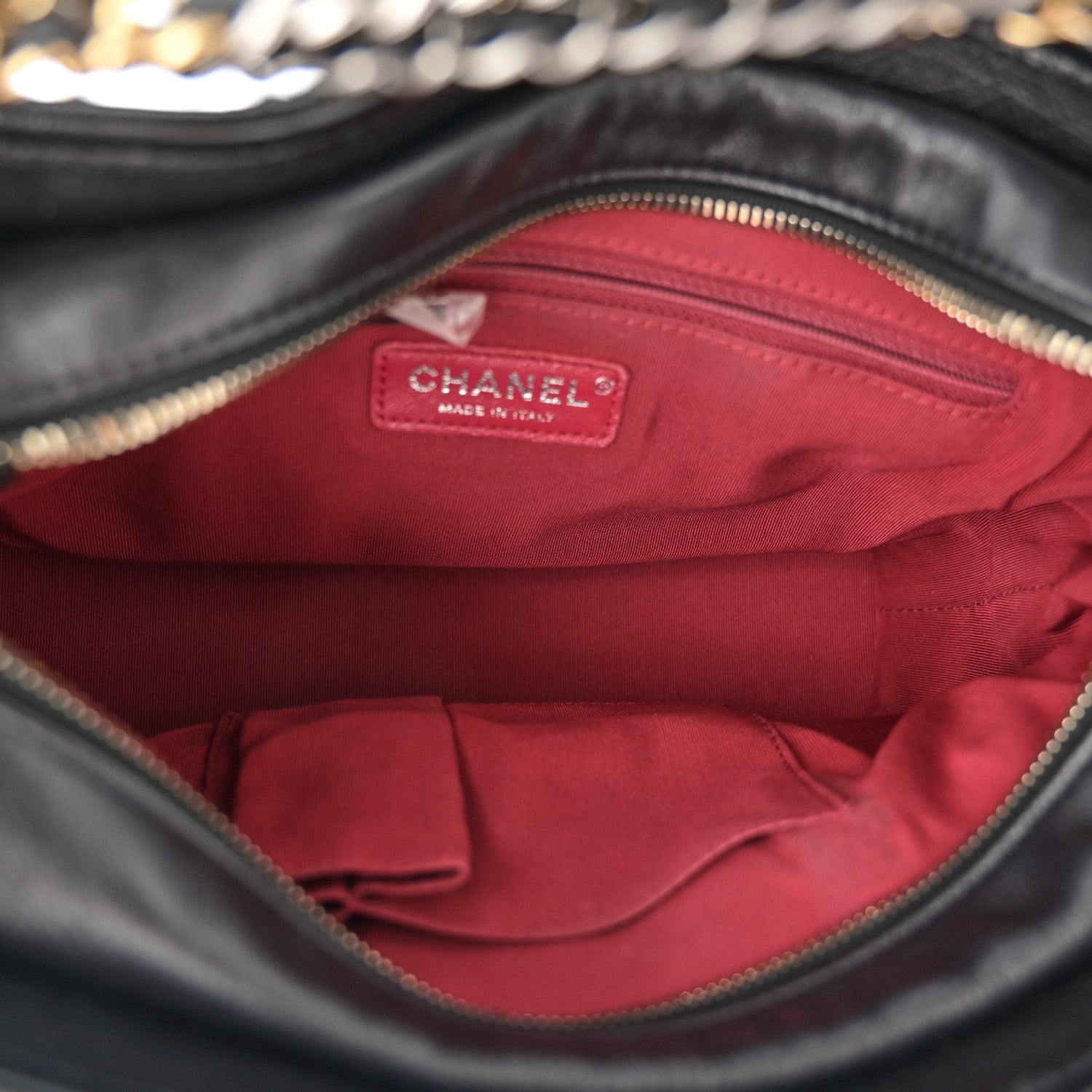 Chanel Aged Smooth Calfskin Quilted Medium Gabrielle Logo Hobo Black 5 of 10