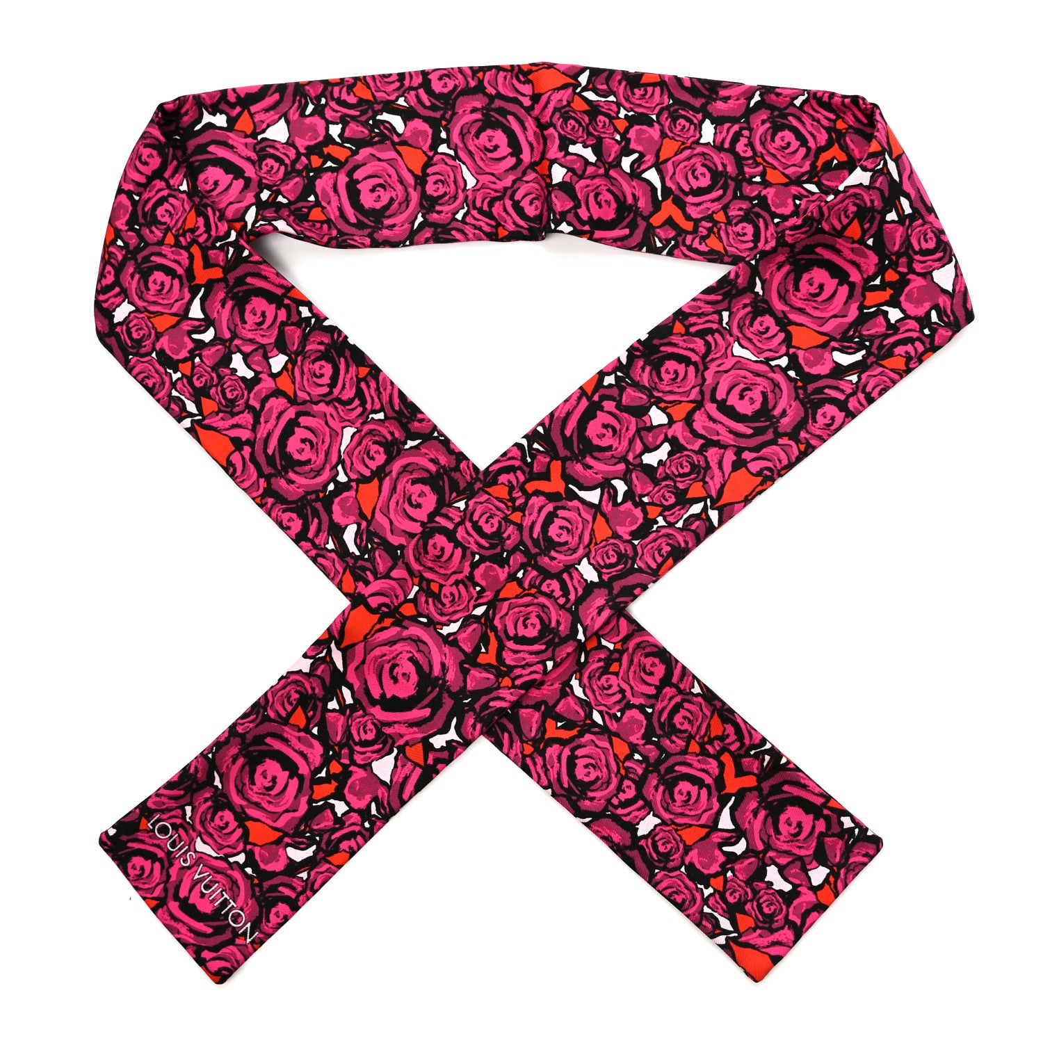Louis Vuitton Silk Rock'n'Roses Bandeau Berry 1 of 3