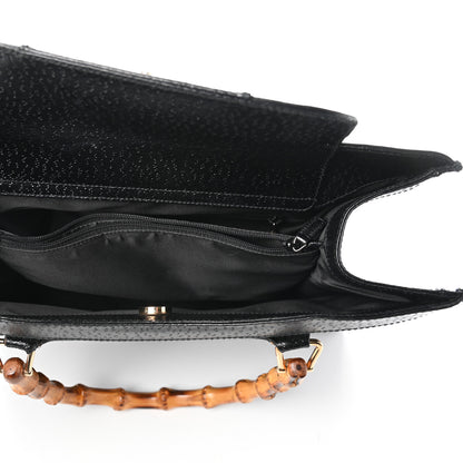 Gucci Cinghiale Bamboo Tote Black 5 of 9