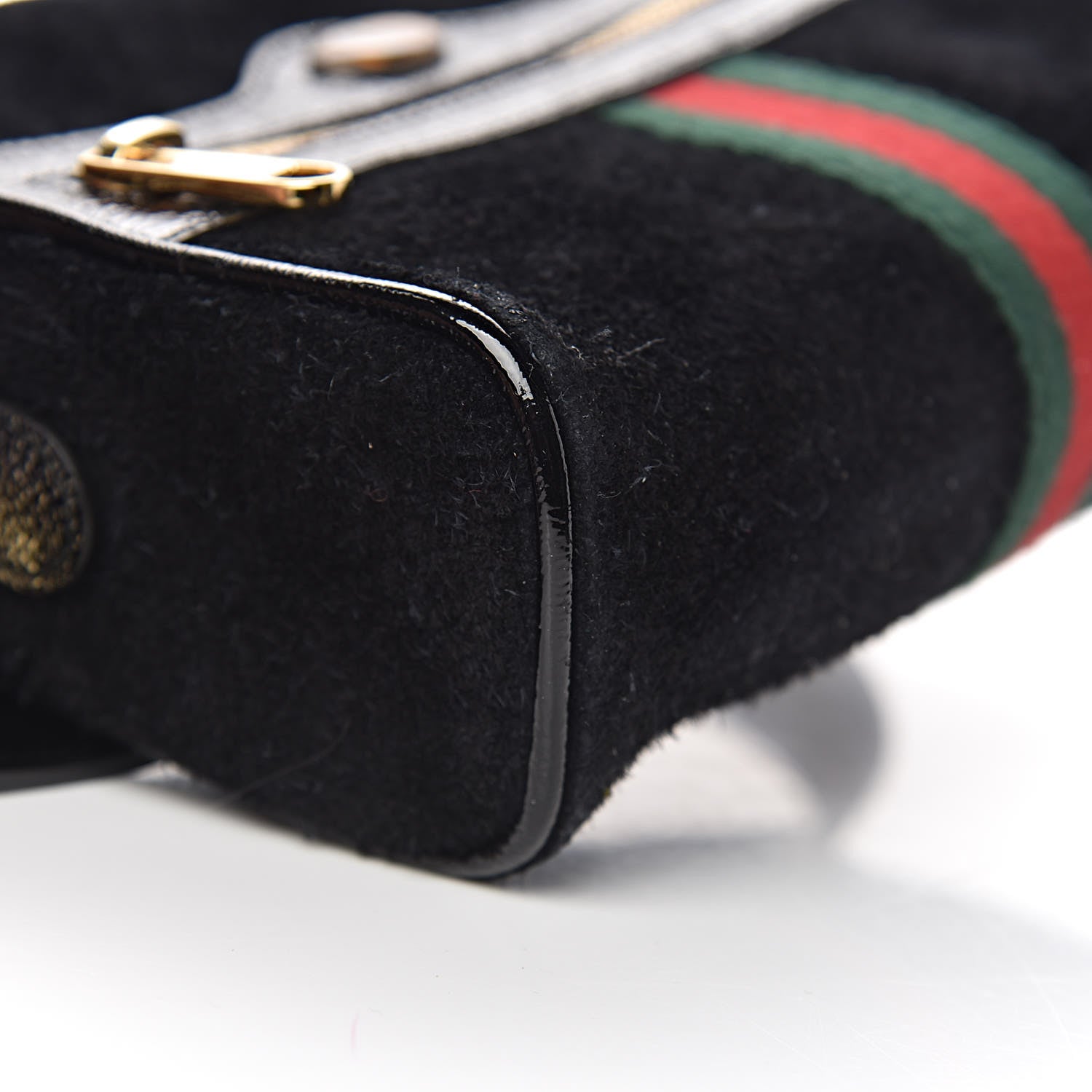 Gucci Suede Small Ophidia Belt Bag 85 34 Black 9 of 13