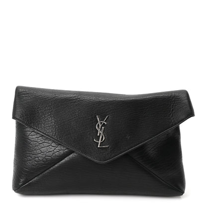 Saint Laurent Grained Lambskin Small Cassandre Envelope Pouch Black 1 of 9